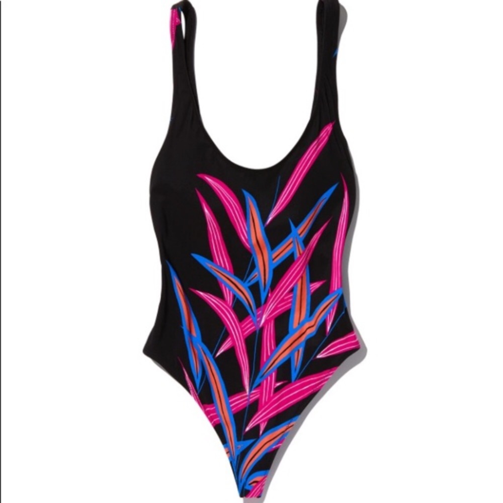 Diane von Furstenberg DVF Quincy Black Cheeky One Piece Swimsuit Size Large NWT - Picture 3 of 12